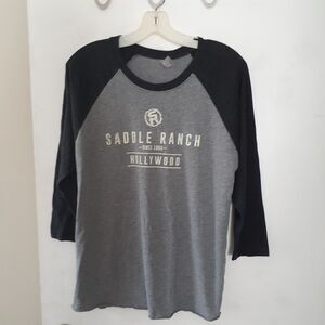 Saddle Ranch Hollywood Black Gray T-shirt M Top T Shirt